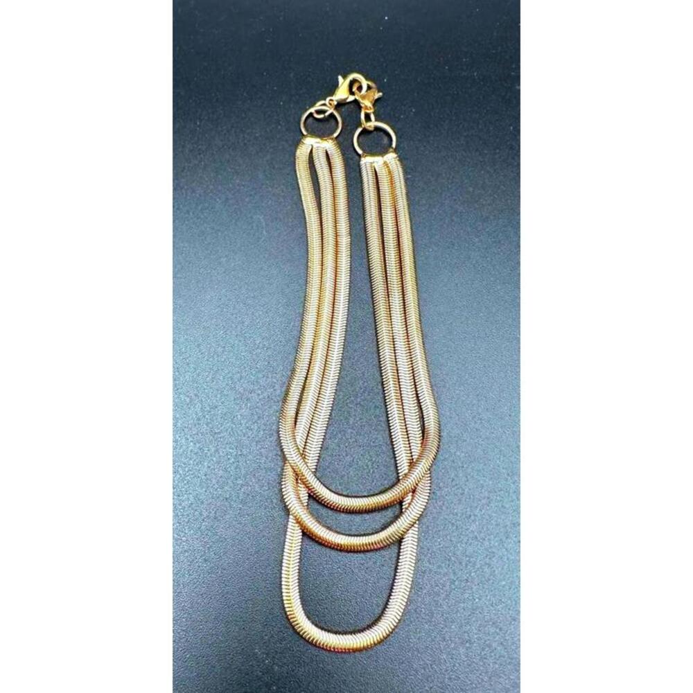 Gold Bracelet Elegant 3 Chains Layered